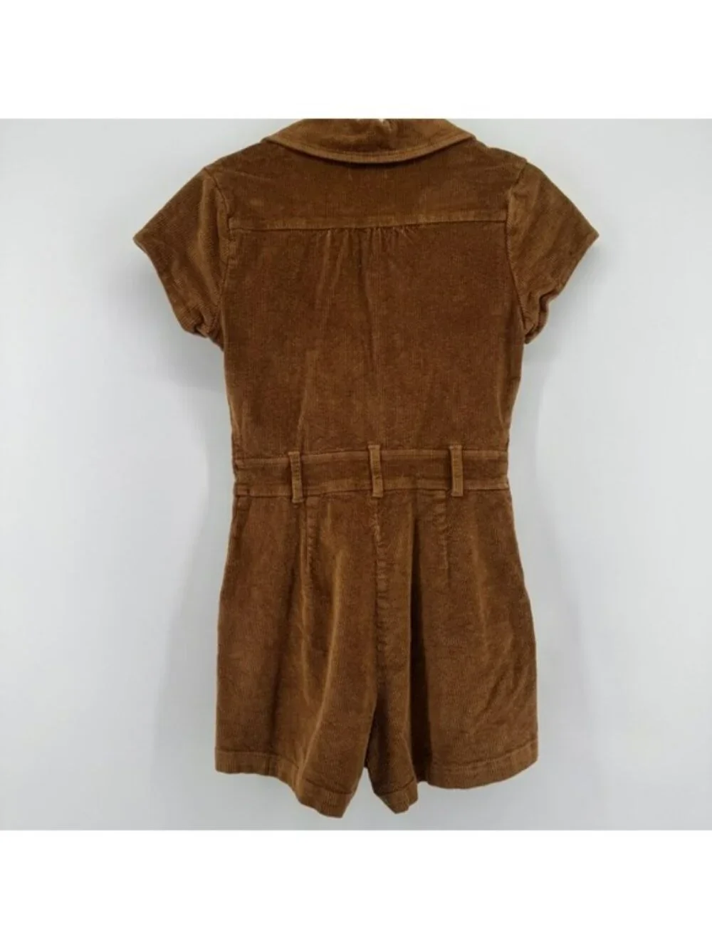 Show Me Your Mumu Outlaw Romper Womens Medium Brown Corduroy Braided Zip Front - Picture 2 of 10